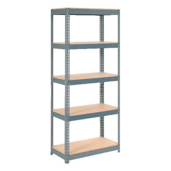 Extra Heavy Duty Shelving 36W x 12D x 60H With 5 Shelves, Wood Deck, Gry